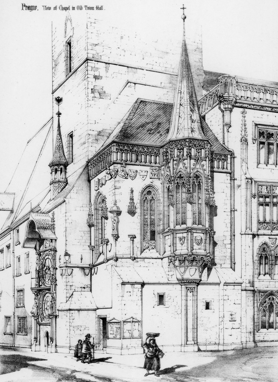 A kápolna a régi városházán, Prága, Csehország, 19. század. alkotó: Richard Norman Shaw