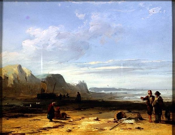 Egy parti jelenet alkotó: Richard Parkes Bonington