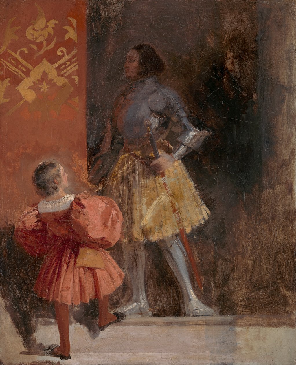 Egy lovag és oldal (Johann Wolfgang von Goethe "Götz von Berlichingen" című művéből) alkotó: Richard Parkes Bonington