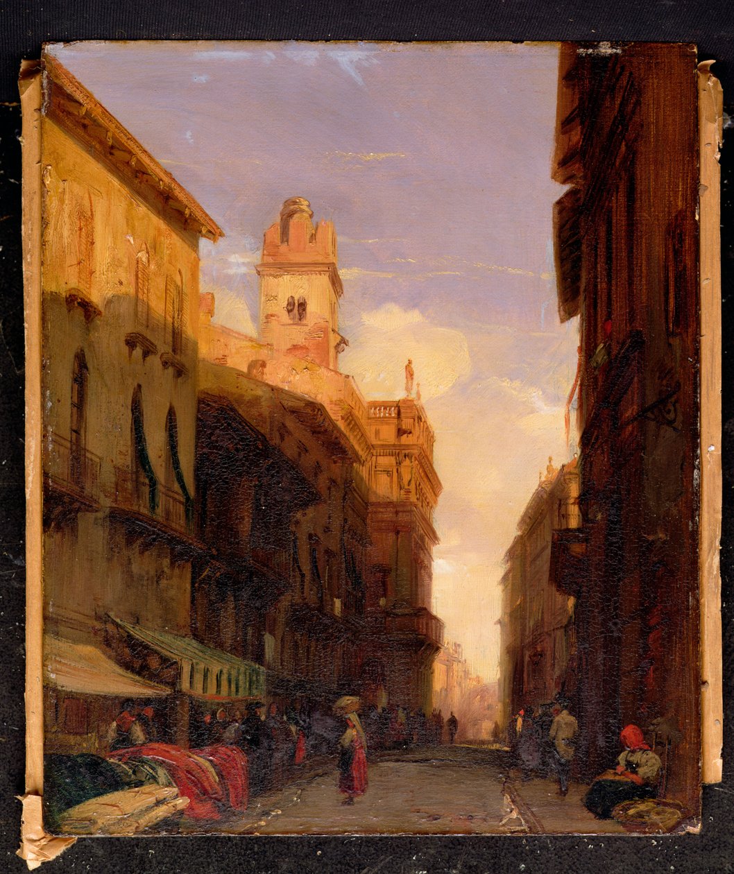 Kilátás Maffei herceg palotájára, Veronában alkotó: Richard Parkes Bonington
