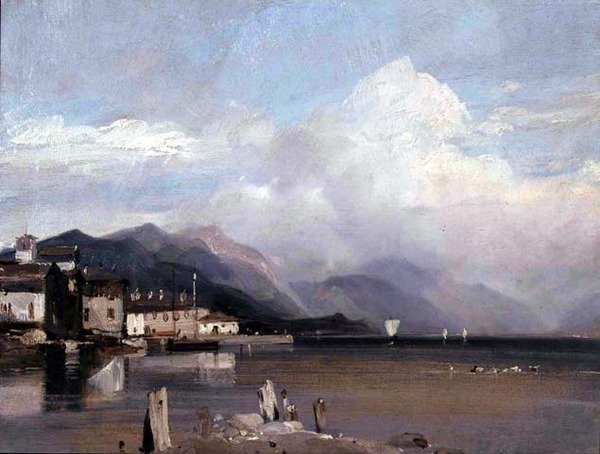 Távoli kilátás a Mt. Fascia-ra alkotó: Richard Parkes Bonington