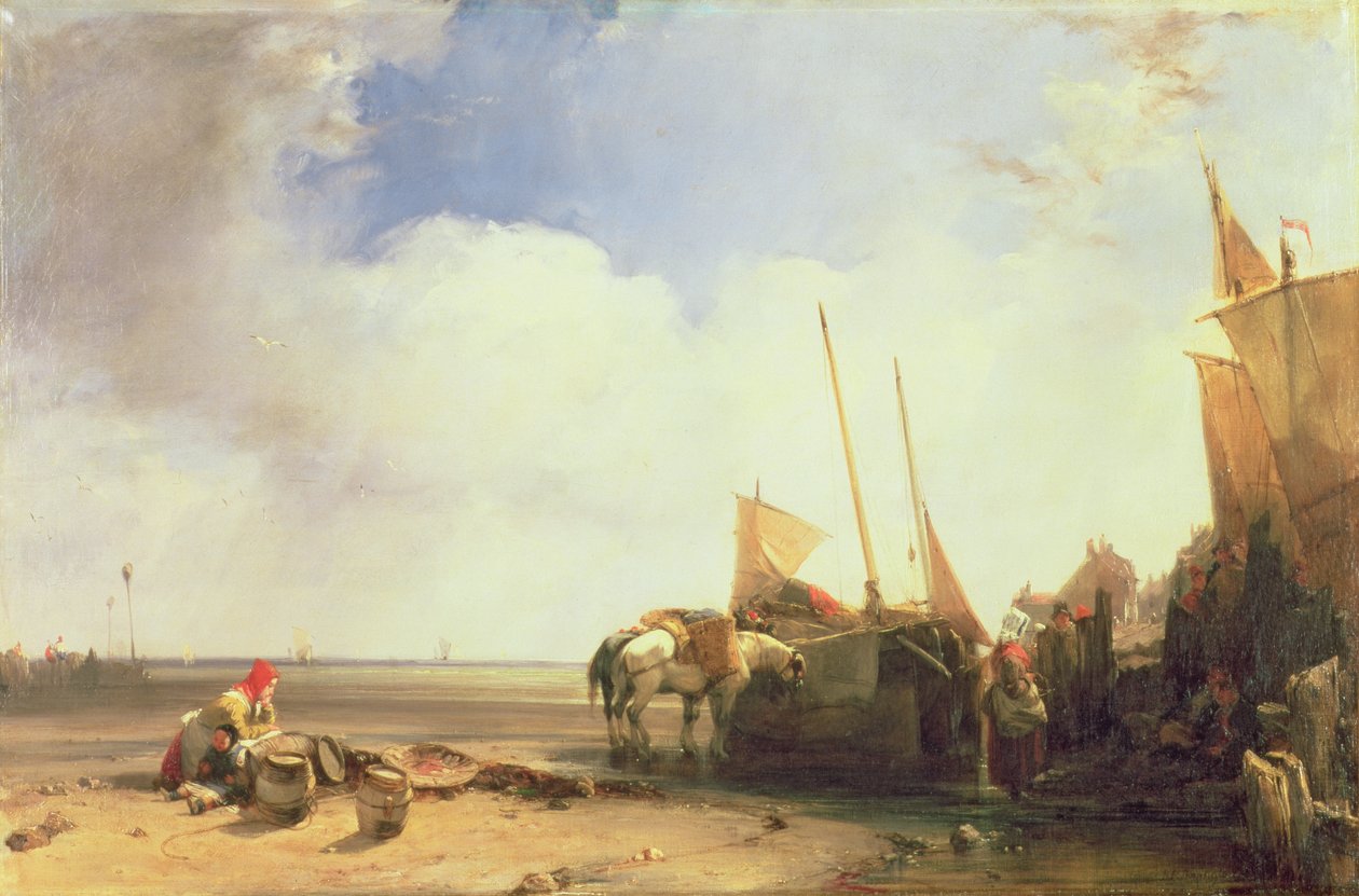 Picardiai tengerparti jelenet, 1826 körül (olaj, vászon) alkotó: Richard Parkes Bonington