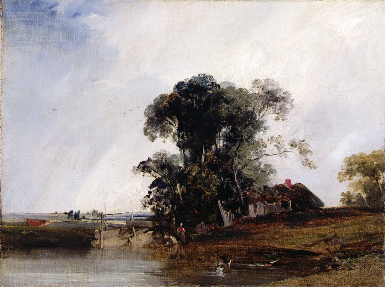 Táj tóval, 1825-26 körül (olaj, vászon) alkotó: Richard Parkes Bonington