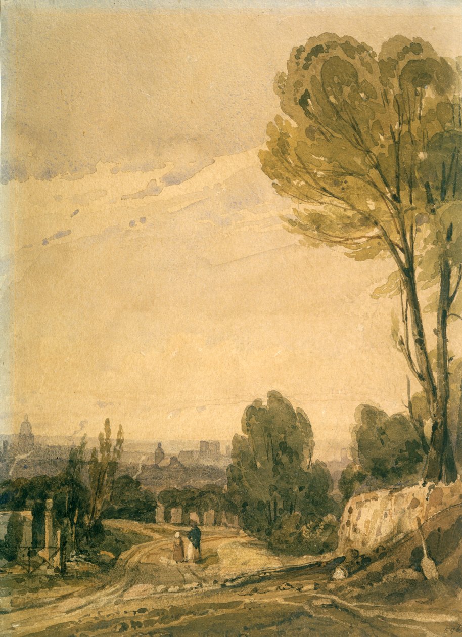 Párizs a Pere Lachaise temetőből nézve, 1825 alkotó: Richard Parkes Bonington