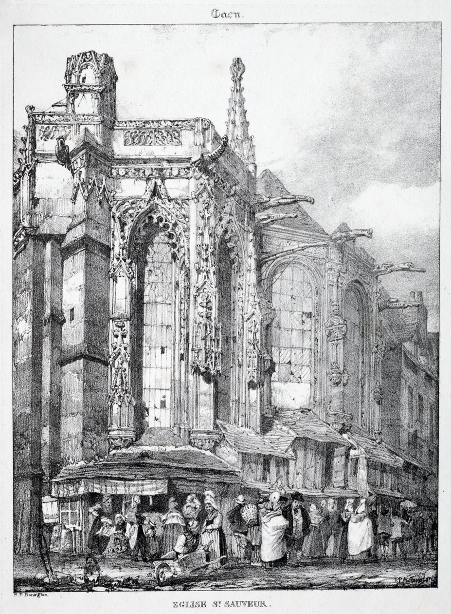 A középkori építészet maradványai és töredékei: St. Sauveur templom, Caën alkotó: Richard Parkes Bonington