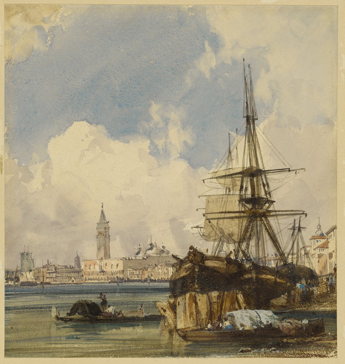 Riva degli Schiavoni, a San Biagio közeléből, Velence alkotó: Richard Parkes Bonington