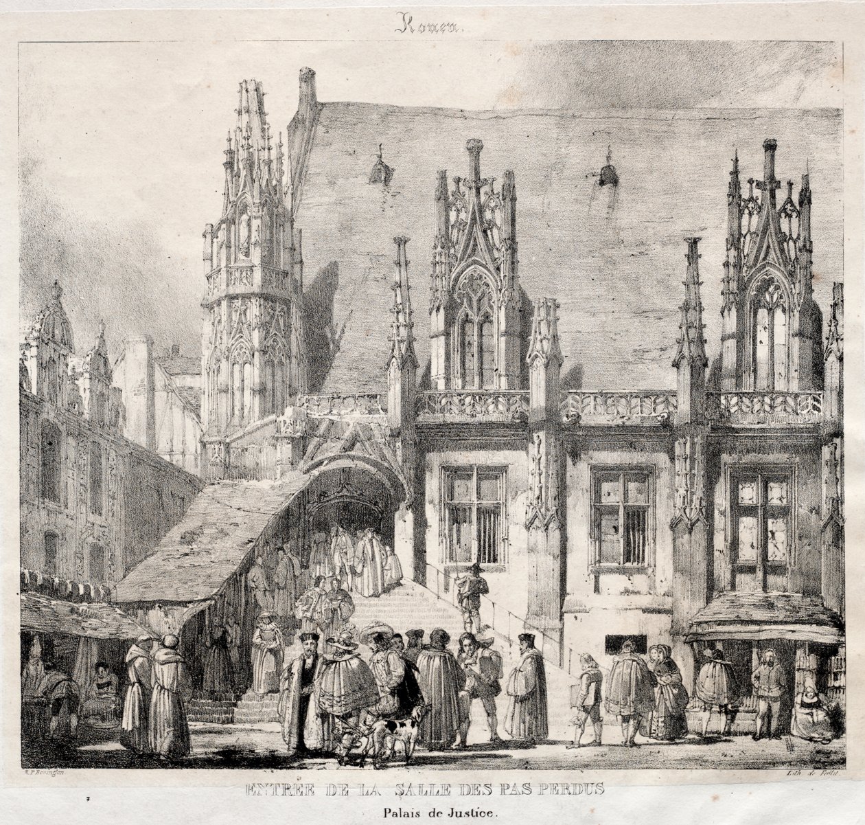 Rouen: A Salle des Pas Perdus, az Igazságügyi Palota bejárata alkotó: Richard Parkes Bonington