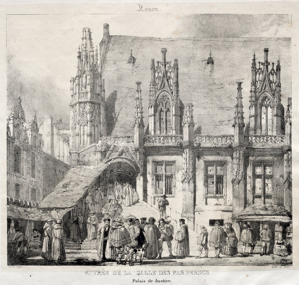 Rouen: A Salle des Pas Perdus, az Igazságügyi Palota bejárata alkotó: Richard Parkes Bonington