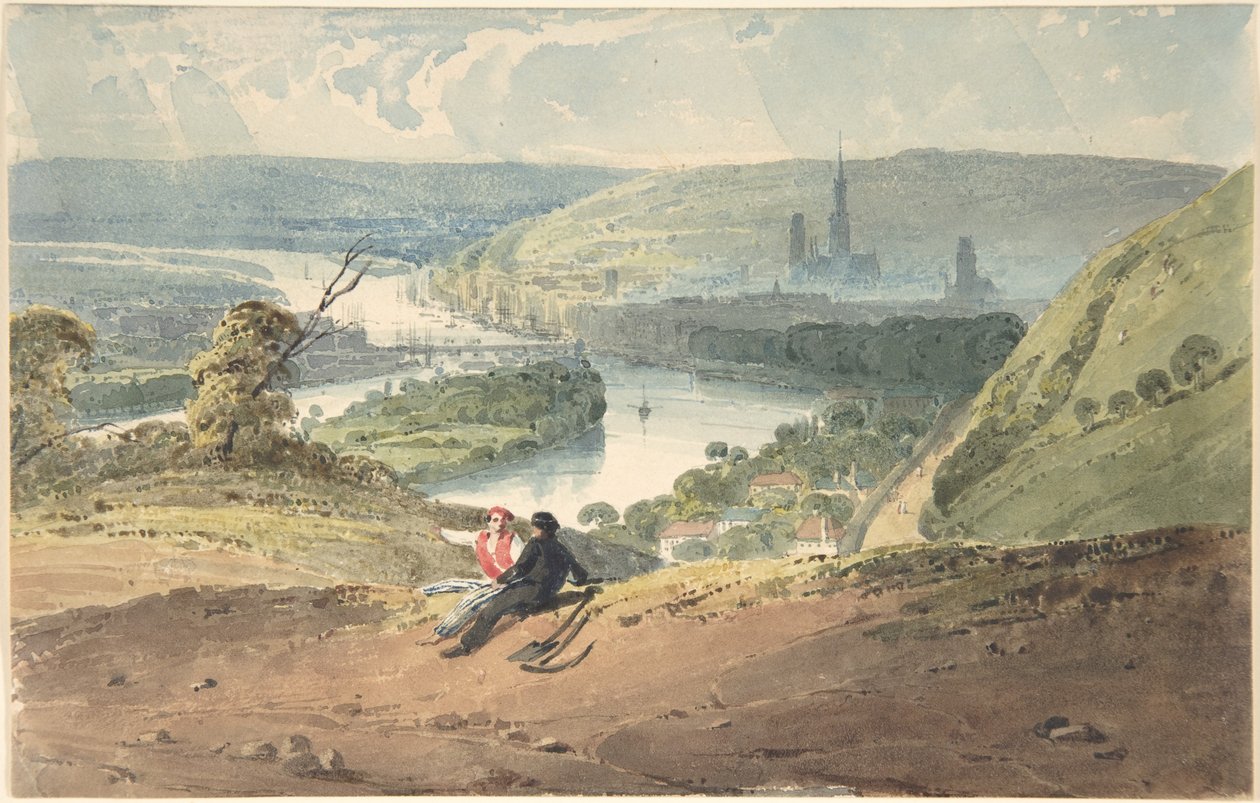 Rouen, kilátás a Bon-Secours-ból alkotó: Richard Parkes Bonington