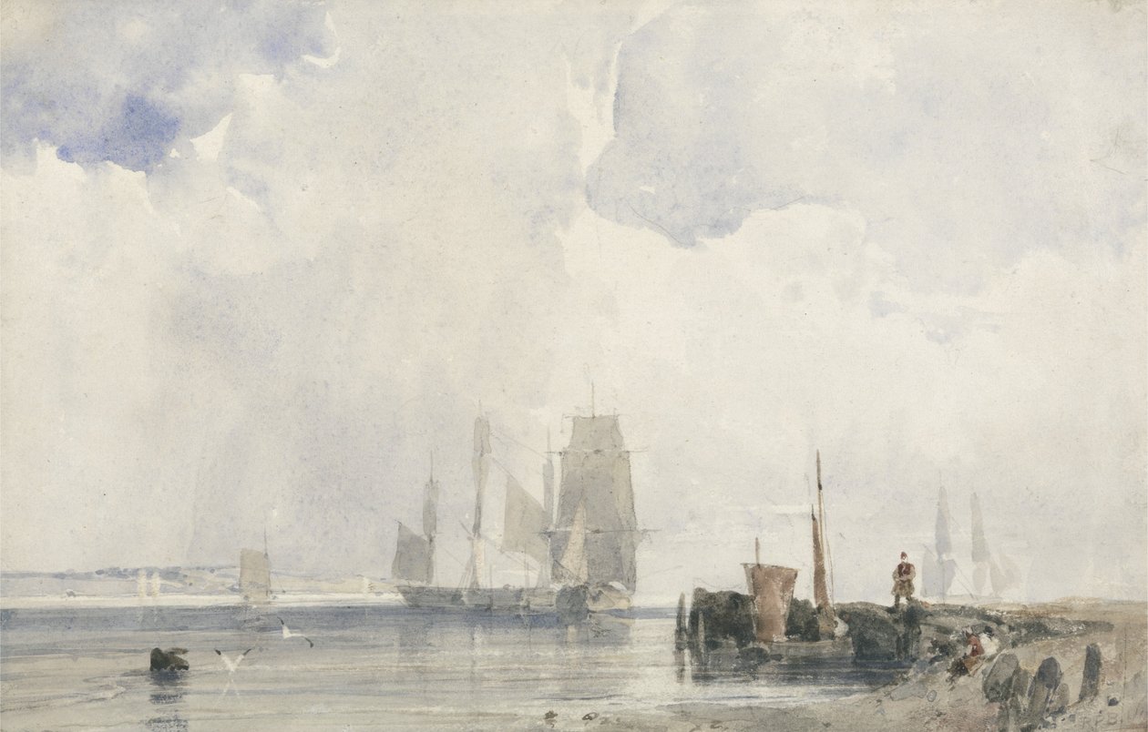 Szállítás torkolatban (papíron grafittal) alkotó: Richard Parkes Bonington