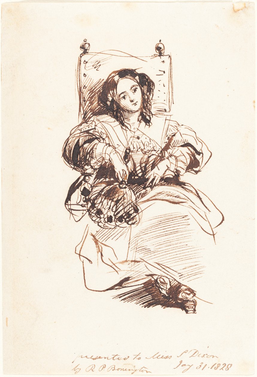 Vázlat egy nőről alkotó: Richard Parkes Bonington