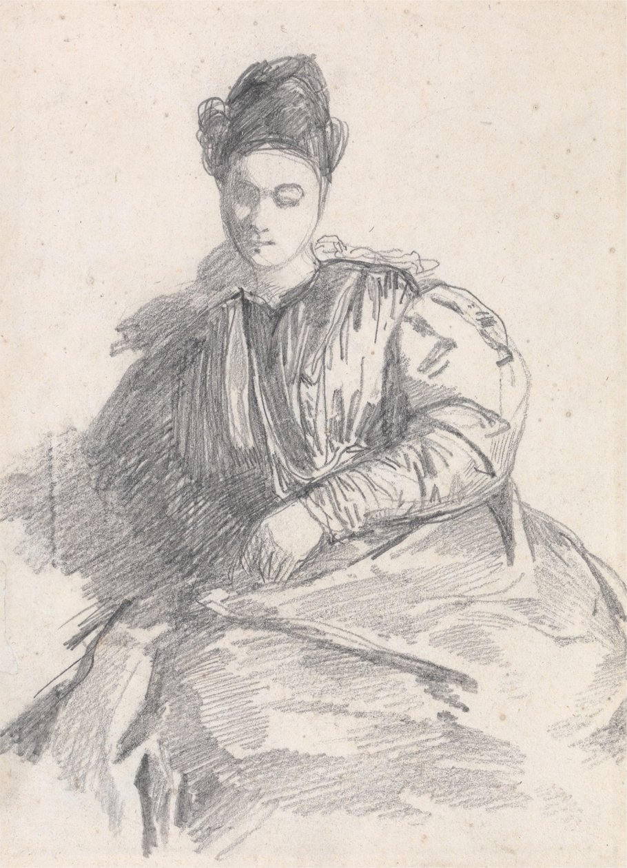 Tanulmány egy ülő nőről alkotó: Richard Parkes Bonington
