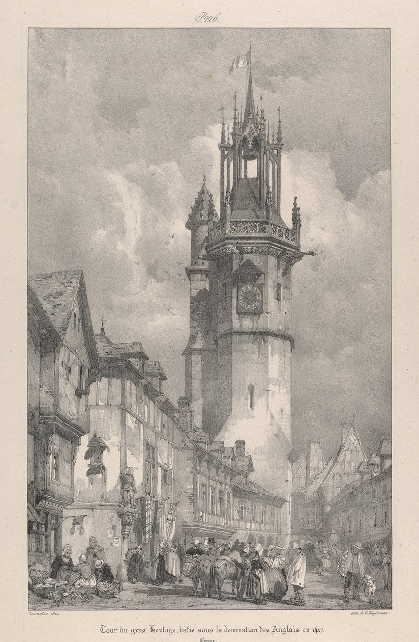 Gros Horloge torony, az angolok uralma alatt épült 1417-ben alkotó: Richard Parkes Bonington