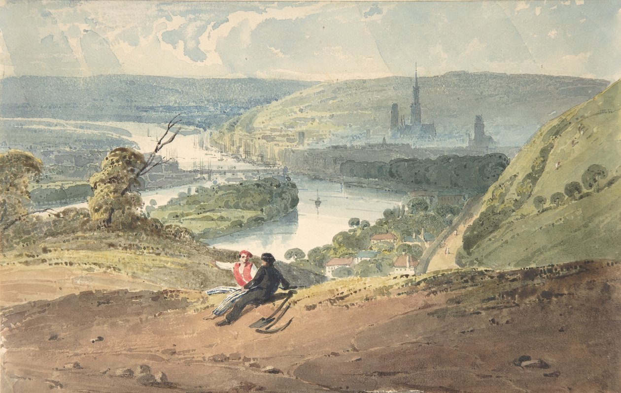 Rouen látképe a Szent Katalin-dombról, 1821-22. alkotó: Richard Parkes Bonington