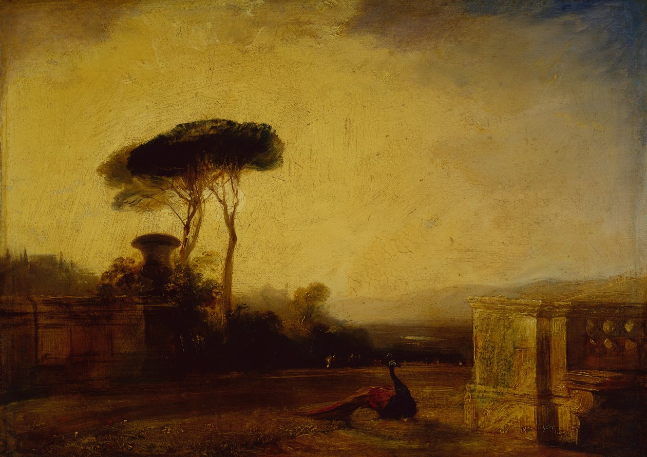 Egy Firenze melletti villa udvarának látképe (olaj, vászon) alkotó: Richard Parkes Bonington