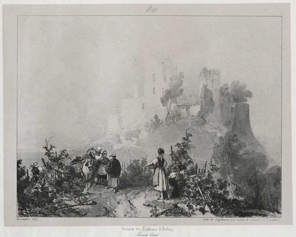 Festői és romantikus utazások az ókori Franciaországban, Franche-Comté..., 1825. alkotó: Richard Parkes Bonington