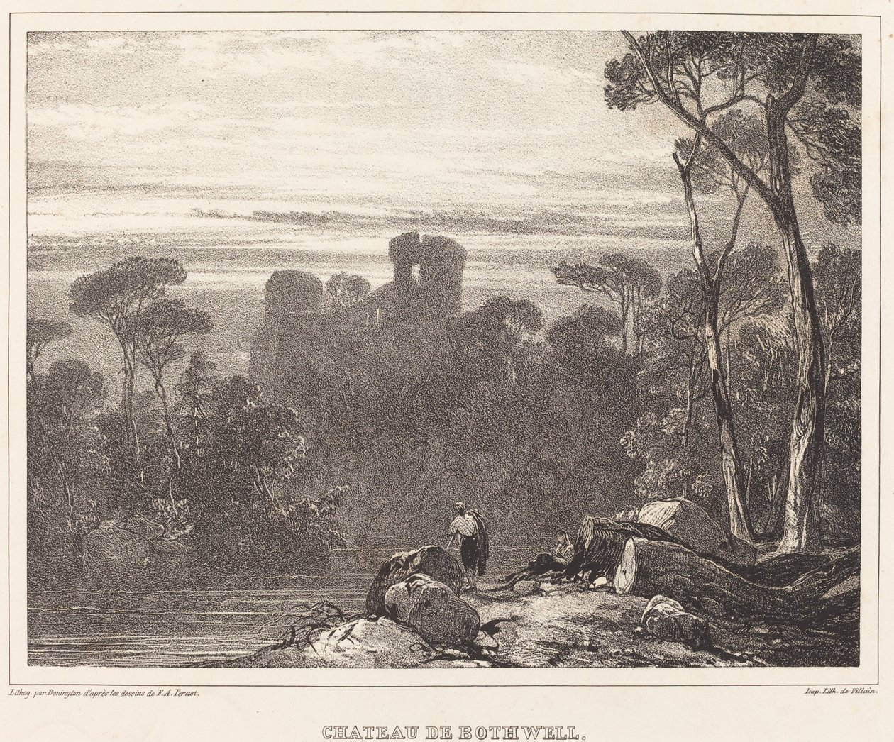 Bothwell kastélya alkotó: Richard Parkes Bonington after Francois Alexandre Pernot