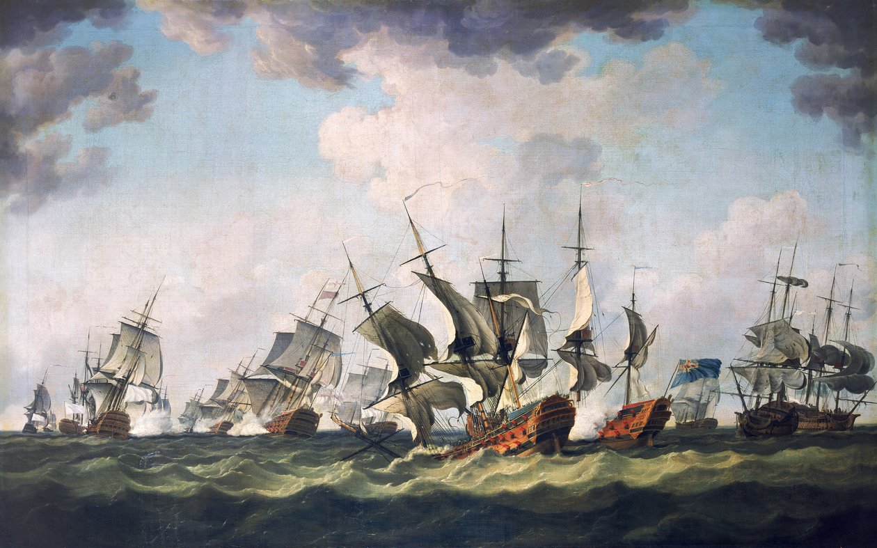 A Quiberon-öbölbeli csata, 1759. november 20. (olajfestmény) alkotó: Richard Paton