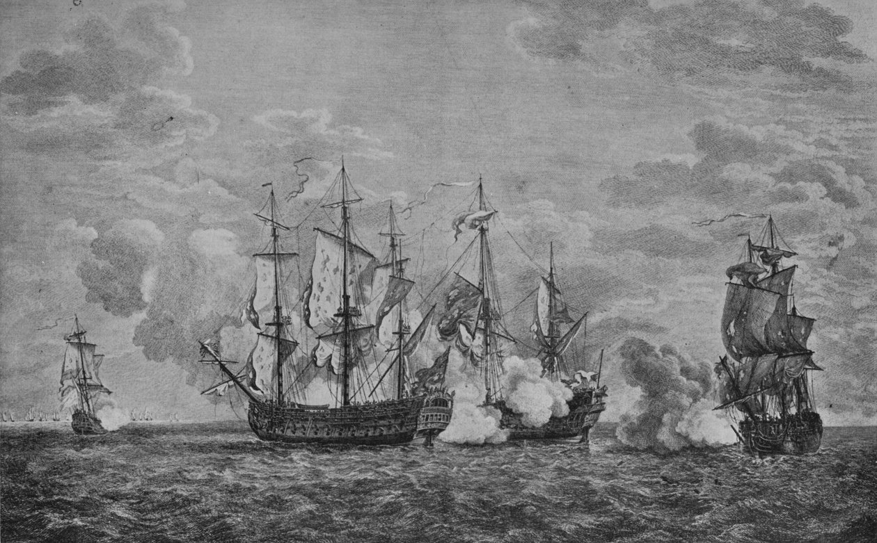 A Buckingham és a Florissant, c1760 alkotó: Richard Paton