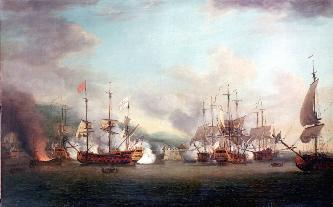 Port Louis (Haiti) elfoglalása március 8-án. alkotó: Richard Paton
