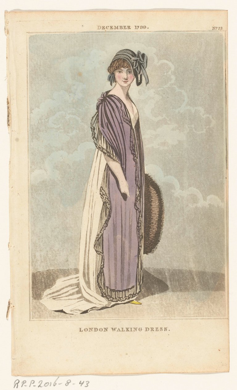 Magazine of Female Fashions of London and Paris, No.22, 1799. december. London Walking Dress alkotó: Richard Phillips