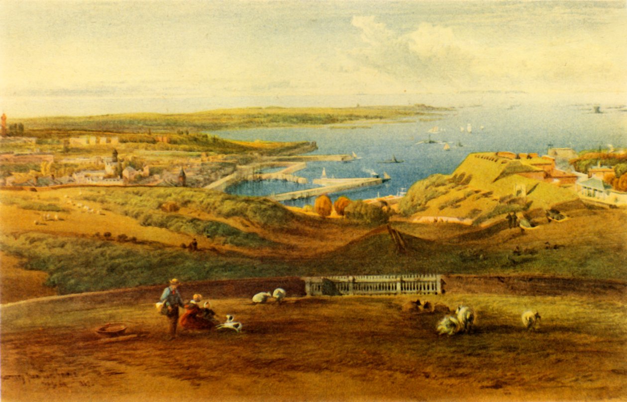 „Guernsey általános képe Port George-ból”, 1850, 1946. alkotó: Richard Principal Leitch