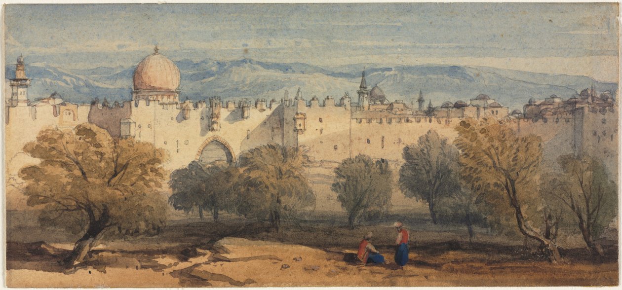 Szent István kapu, Jeruzsálem, c. 1860. alkotó: Richard Principal Leitch