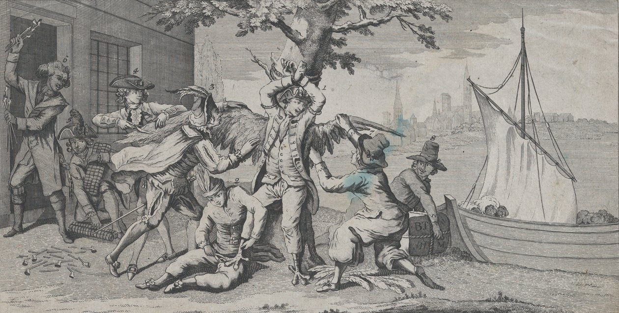 Va de Bon Coeur, az Amerikai Kongresszus egyik tagja az angol admiralitás katonáinak szentelte..., 1778. alkotó: Richard Purcell
