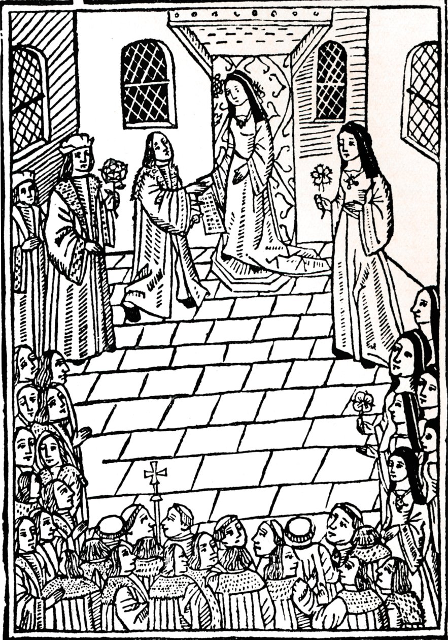 Házassági szerződés V. Károly és Tudor Mária hercegnő között, 1508. alkotó: Richard Pynson