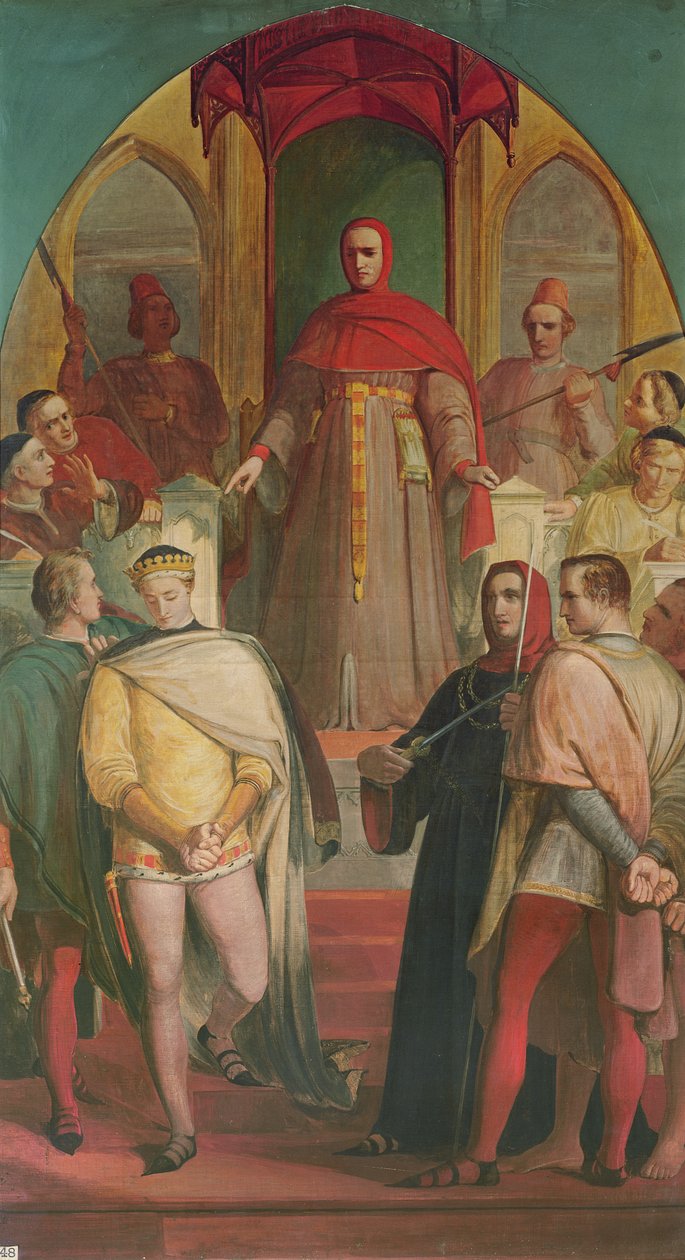 Henrik herceg (1387-1422) elismeri Gascoigne bíró (1350-1419 körül) tekintélyét 1845 alkotó: Richard Redgrave