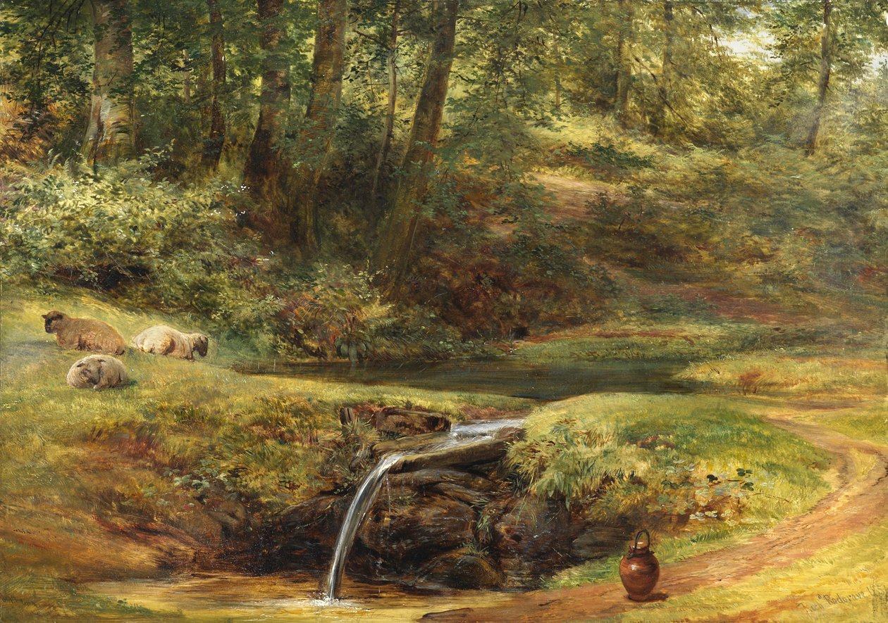 Tanulmány a Sylvan Springhez, 1854 alkotó: Richard Redgrave