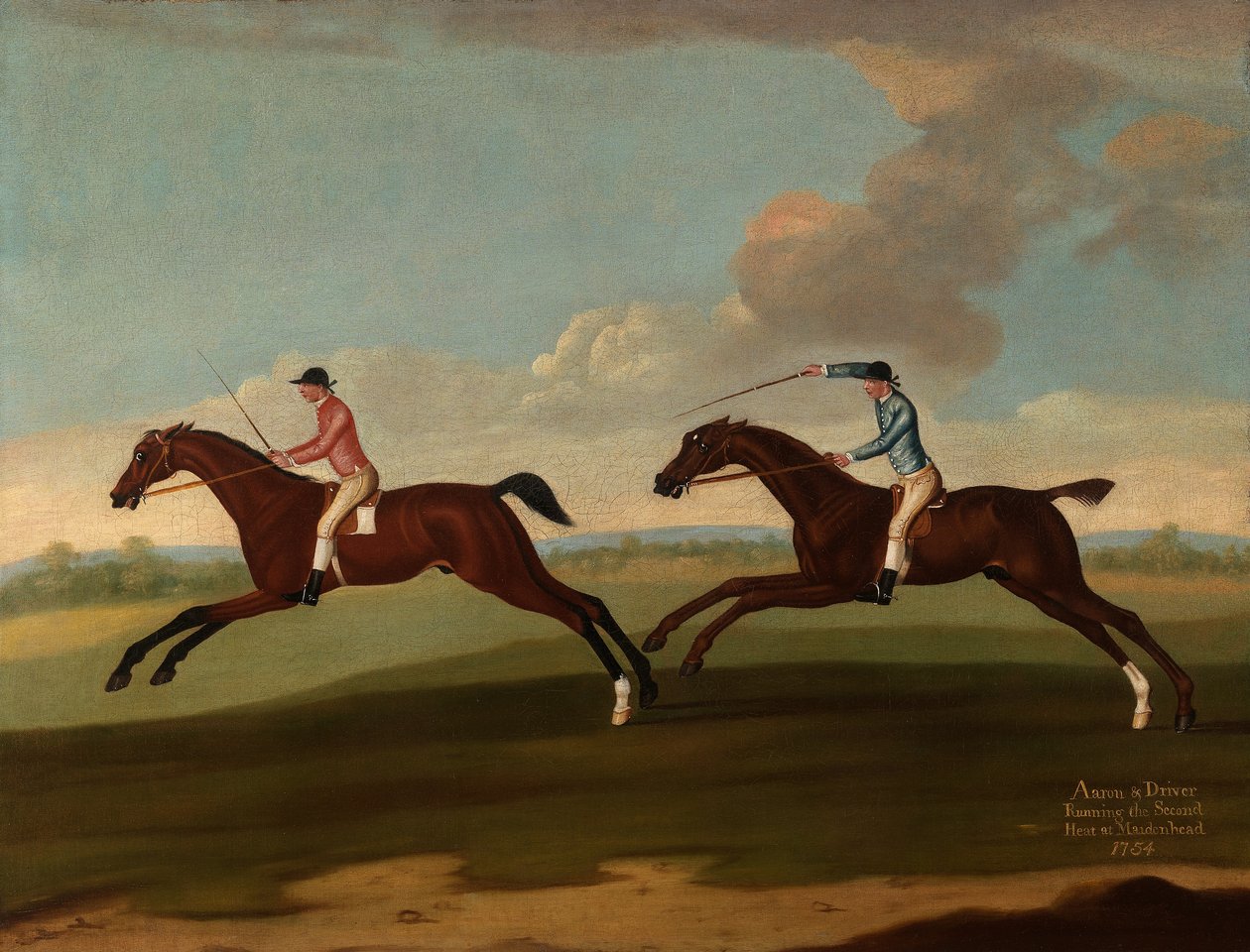 Aaron és a kocsis a második futamban Maidenheadben, 1754 alkotó: Richard Roper