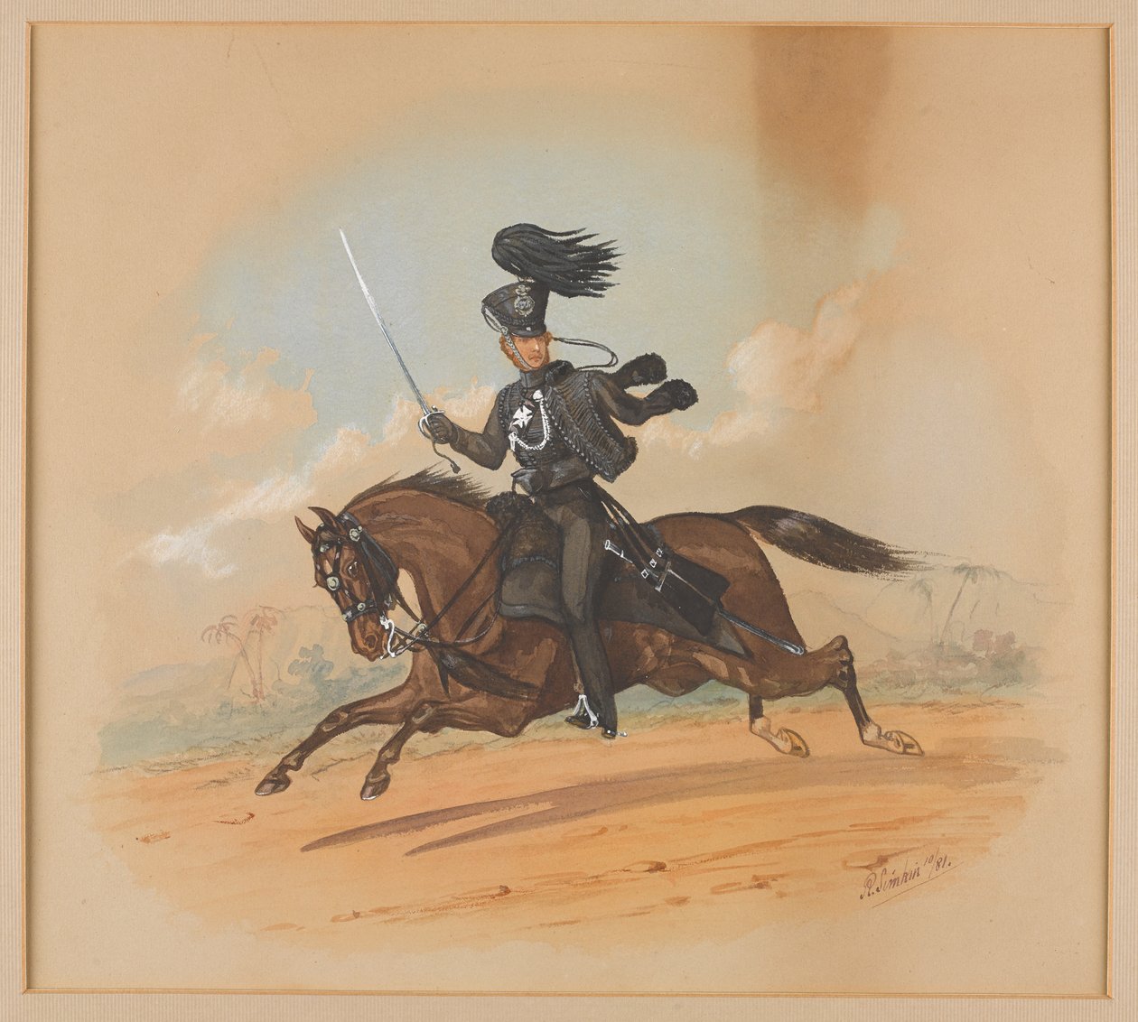 Robert Newport Tinley alezredes, a Cape Mounted Riflemen-től alkotó: Richard Simkin