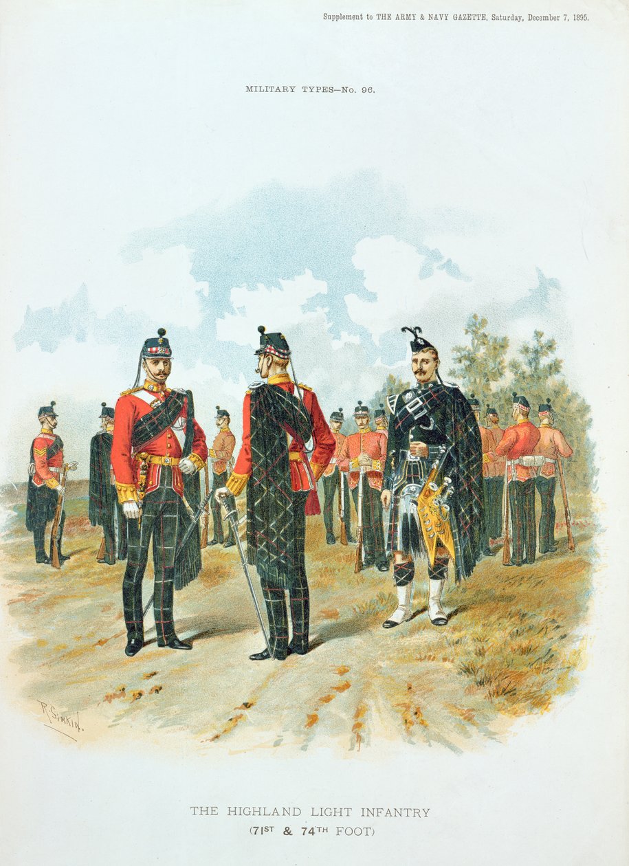 A Highland Light Infantry, az Art and Navy Gazette mellékletéből, 1895. december 7. alkotó: Richard Simkin