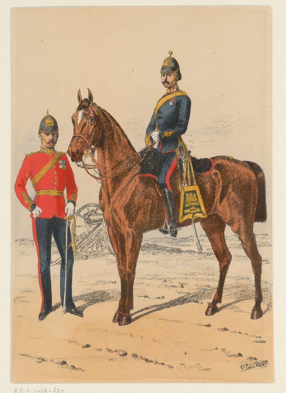 Két brit katona Brit katonai egyenruhák kilenc ábrázolása (sorozat címe) alkotó: Richard Simkin