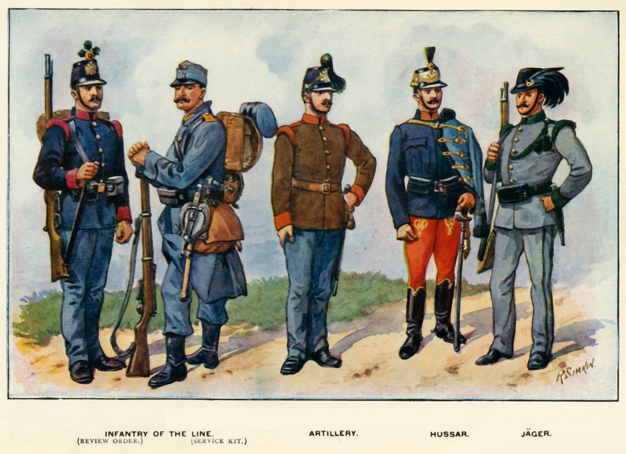 Az Osztrák-Magyar Hadsereg típusai, 1919. alkotó: Richard Simkin