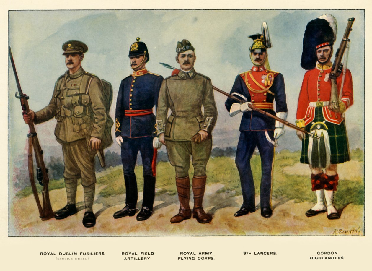 A brit hadsereg típusai, 1919. alkotó: Richard Simkin