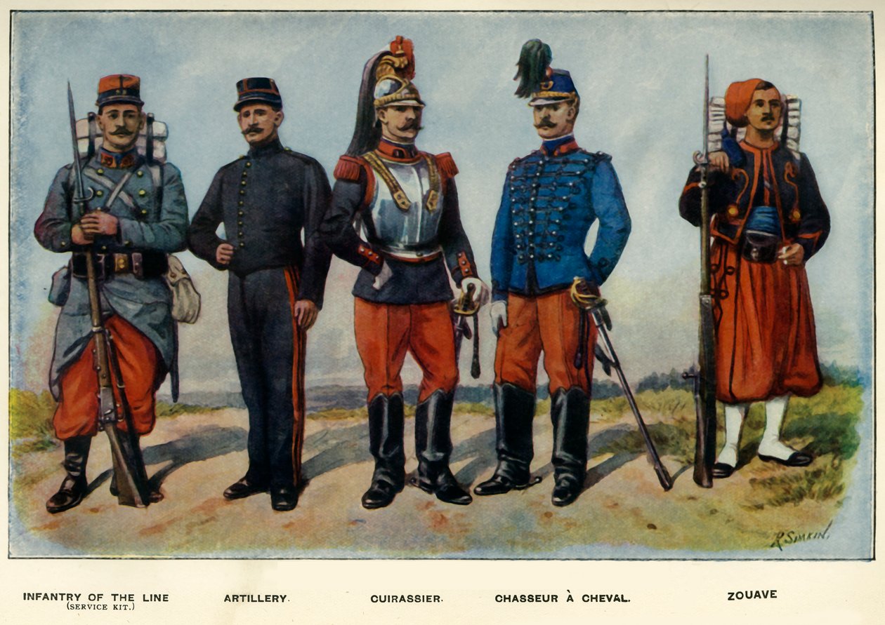 A francia hadsereg típusai, 1919. alkotó: Richard Simkin