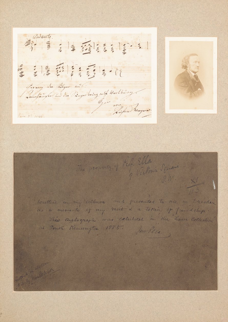 Autogramos zenei idézet Wagner kártyás fényképével és származási hanggal alkotó: Richard Wagner