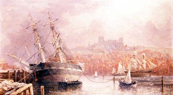 Whitby kikötője alkotó: Richard Weatherill