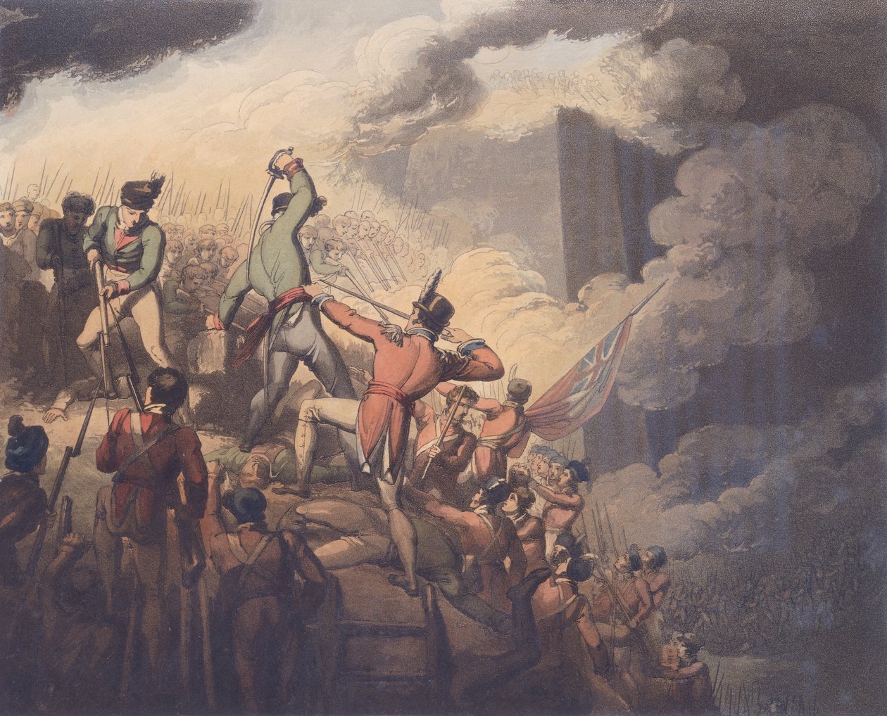 Badajoz, 1812. április 6., „A Wellington herceg győzelmei” című művéből, T. Fielding vésette, pub. 1819 (lásd: 115640) alkotó: Richard Westall