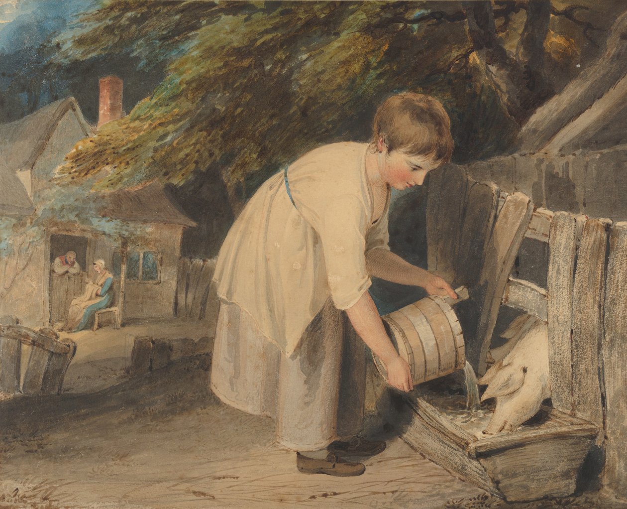Disznót etető lány, 1800. alkotó: Richard Westall