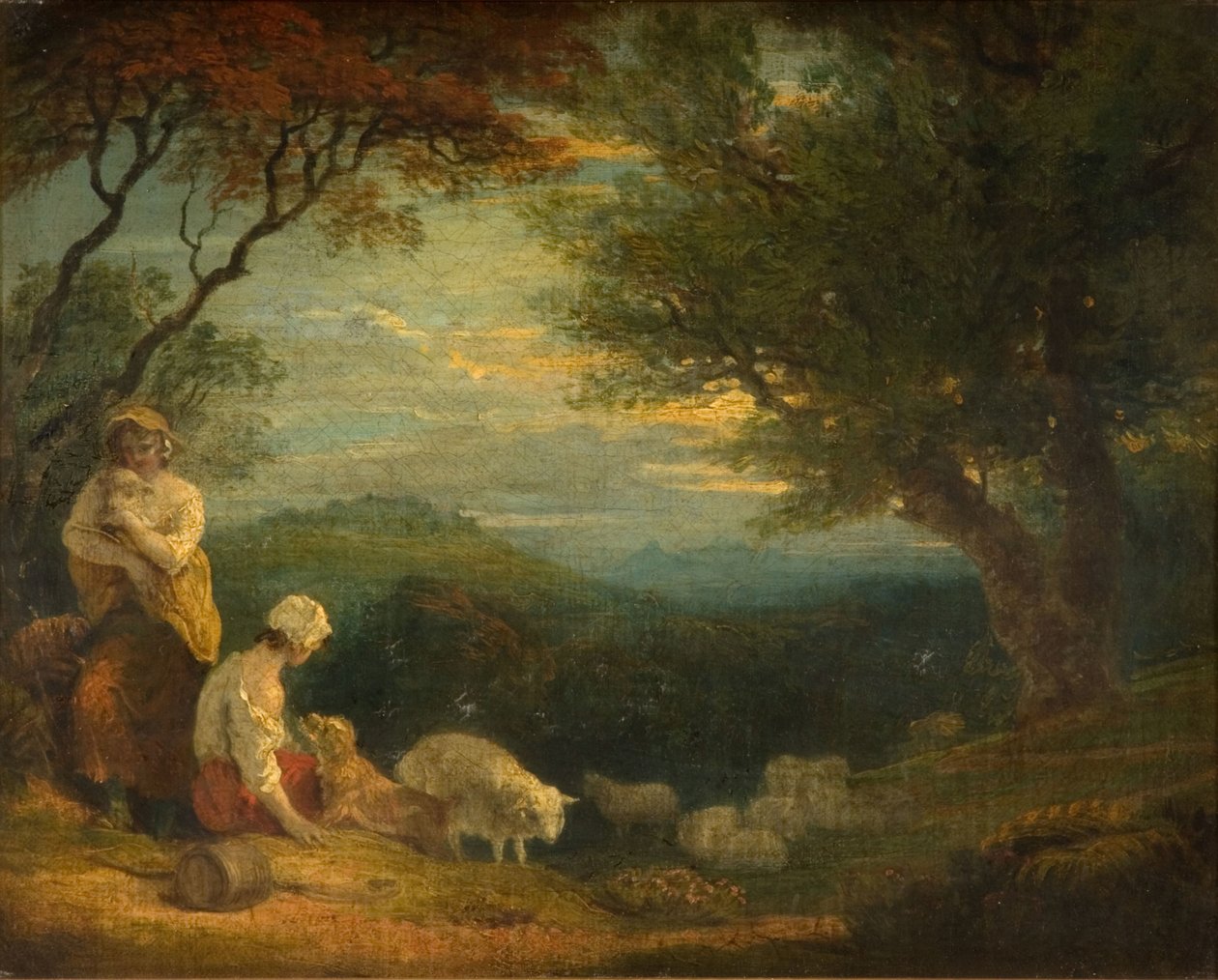 Táj nőkkel, juhokkal és kutyával, 1830. alkotó: Richard Westall