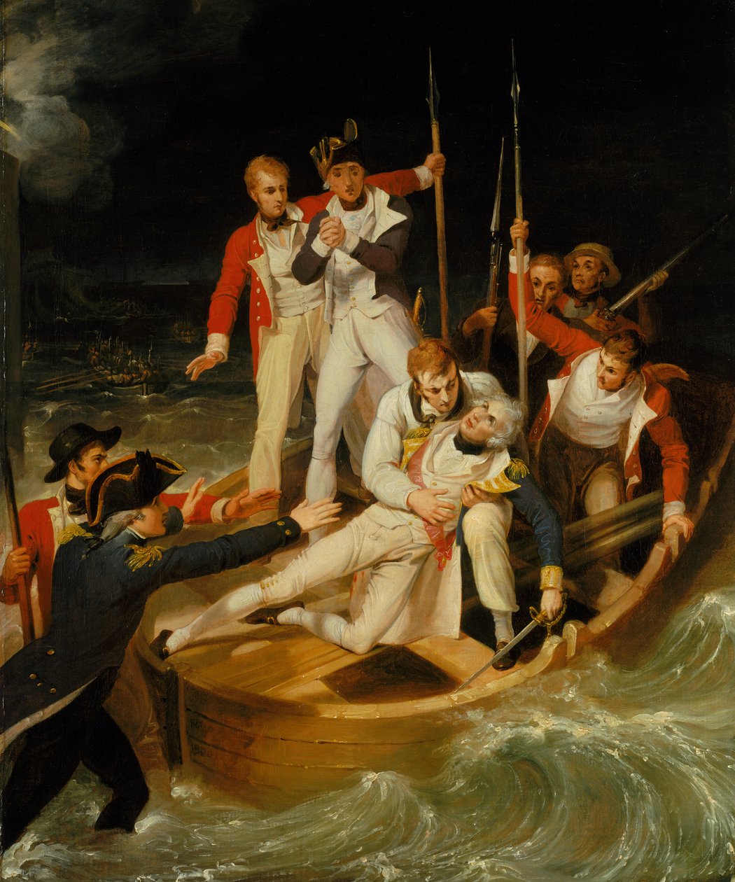Nelson megsebesült Tenerifénél, 1797. július 24. alkotó: Richard Westall