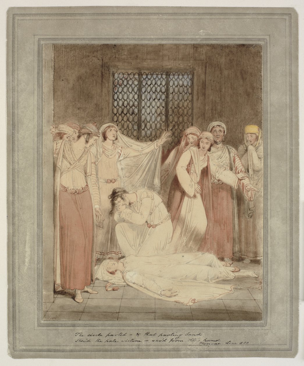 Jelenet Henry Gally Knight Phrosyne című művéből, egy görög meséből alkotó: Richard Westall