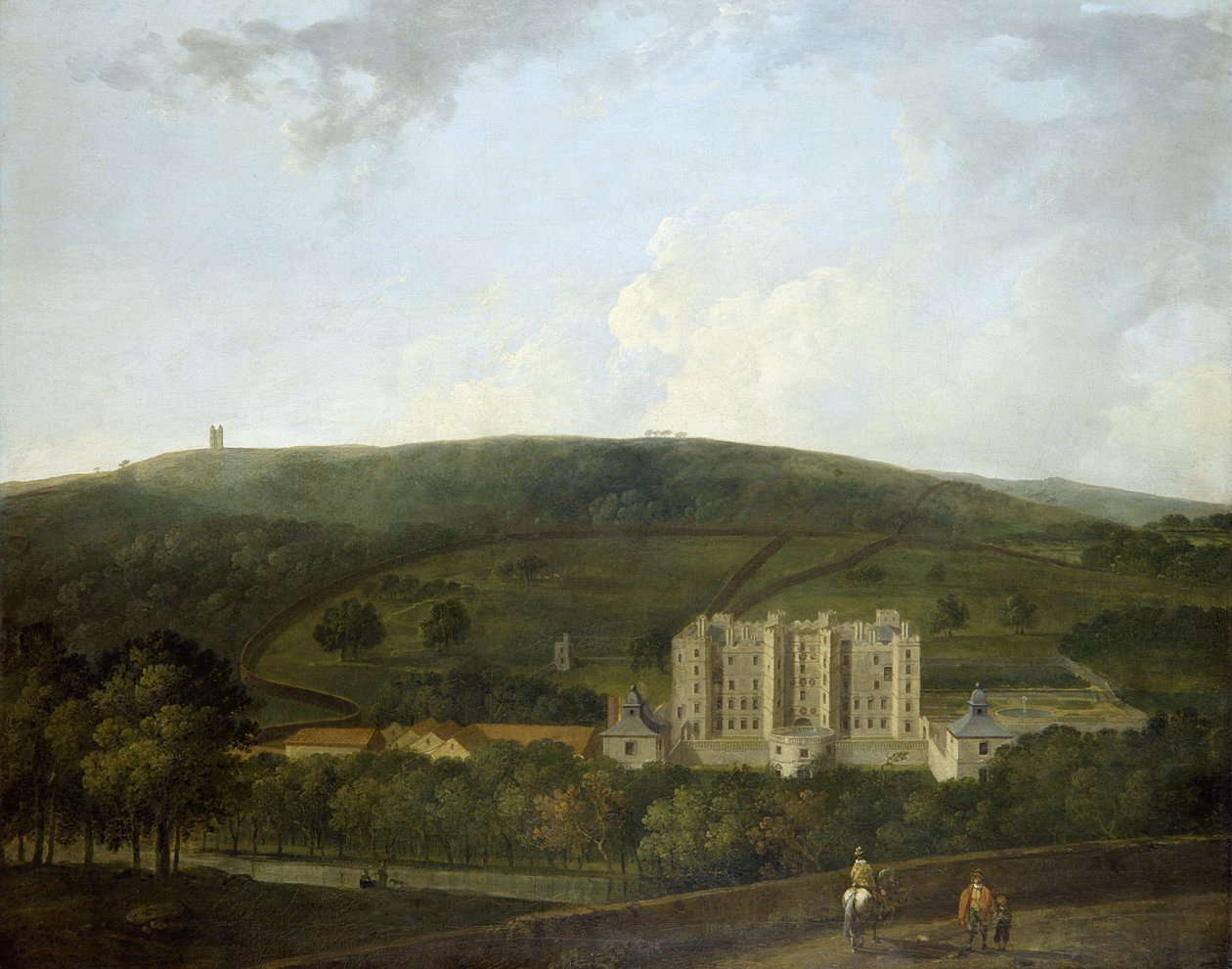 Elizabethan Chatsworth kilátása (olaj, vászon) alkotó: Richard Wilson