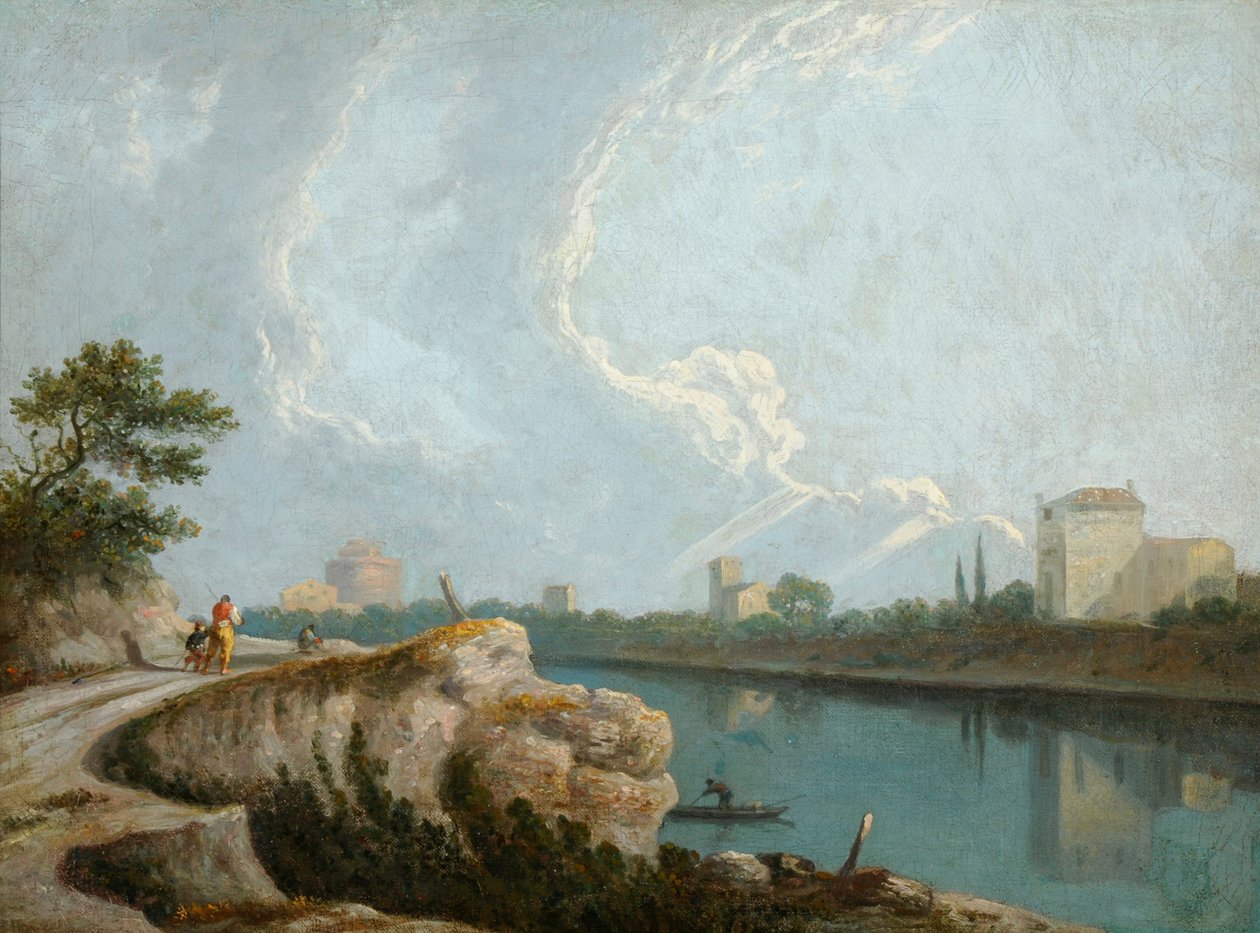 A Tiberis partja, Róma (olaj, vászon) alkotó: Richard Wilson