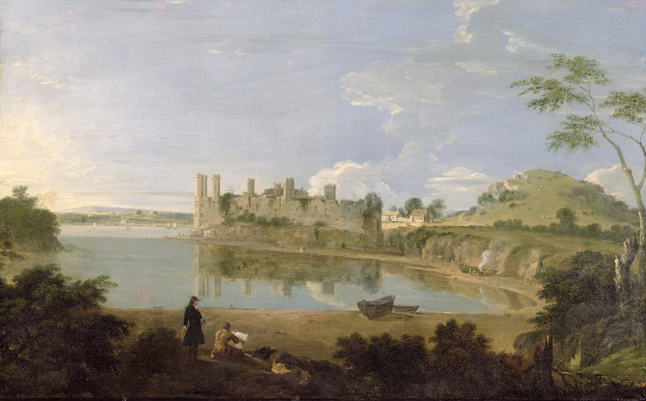 Caernarvon kastély, 1745-50 körül (olaj, vászon) alkotó: Richard Wilson