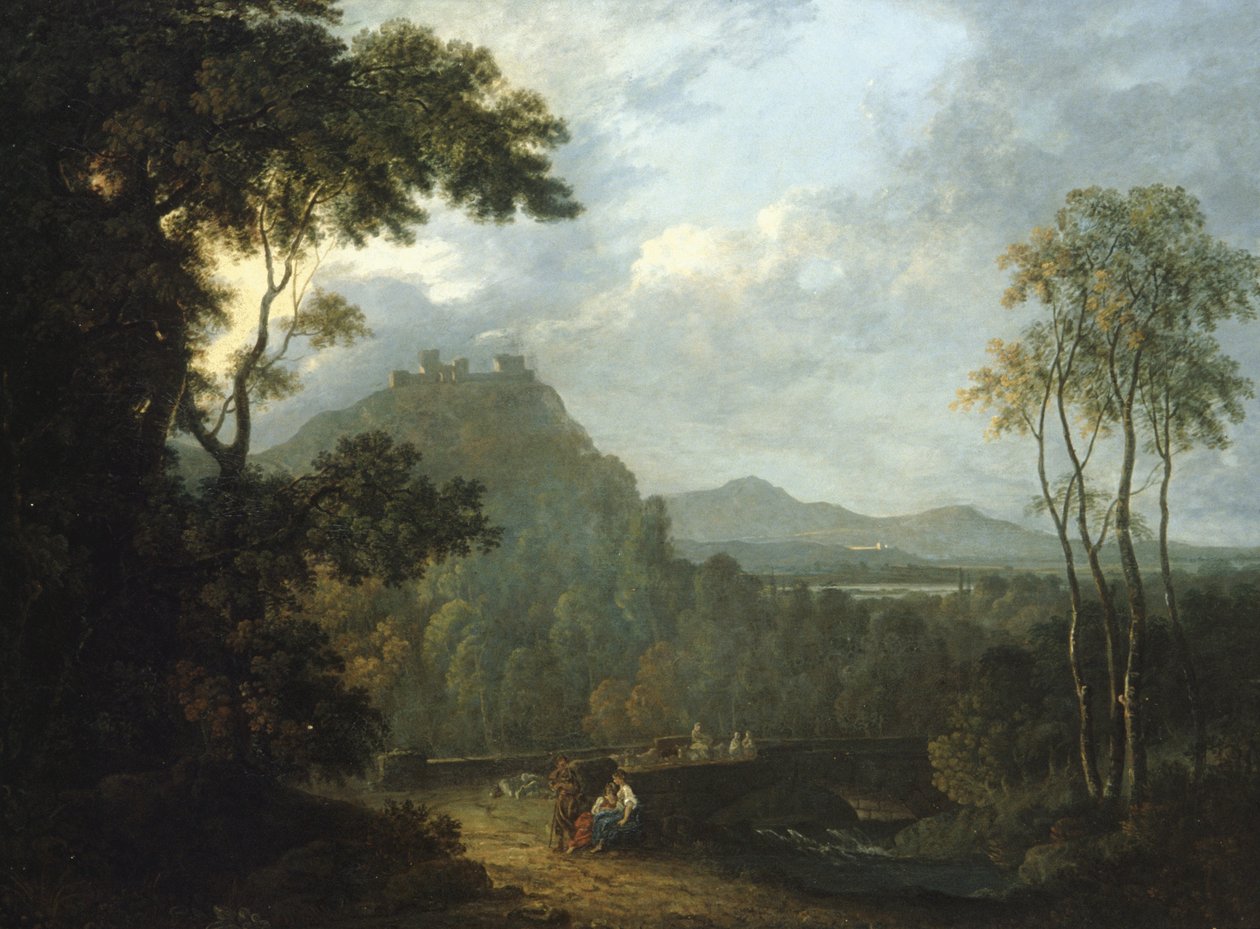 Dinas Bran kastély, Llangollen közelében II, 1770 körül (olaj, vászon) alkotó: Richard Wilson