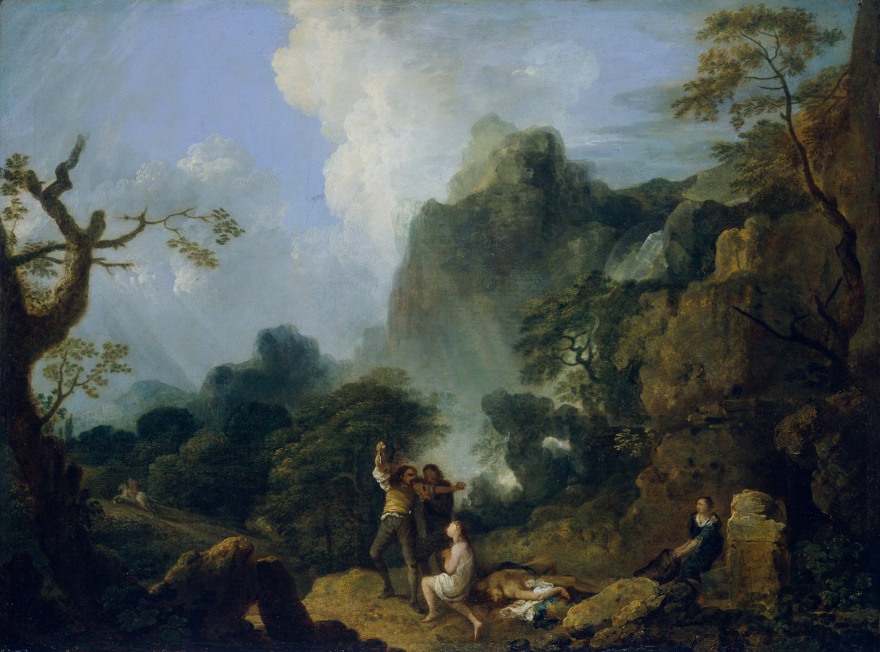 "Táj Bandittivel: a gyilkosság", 1723-1782 alkotó: Richard Wilson